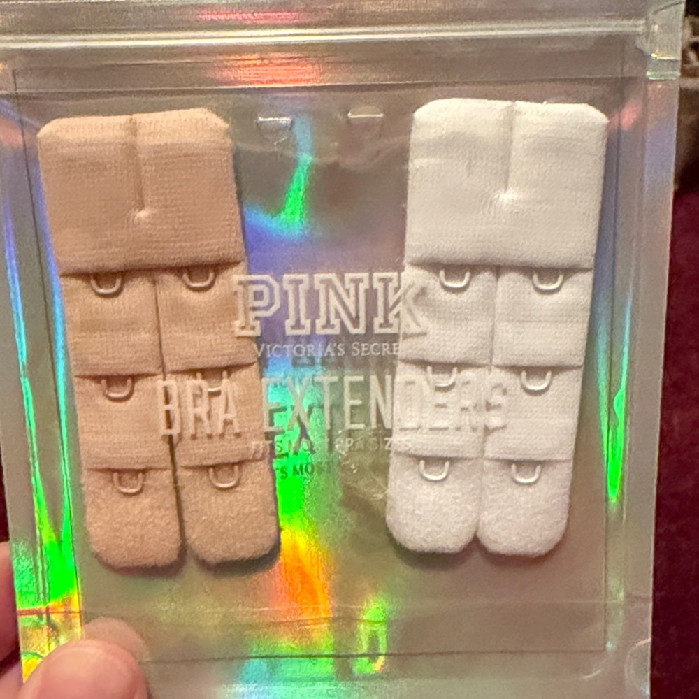 Victoria's Secret Pink Bra Extenders - Tan and White